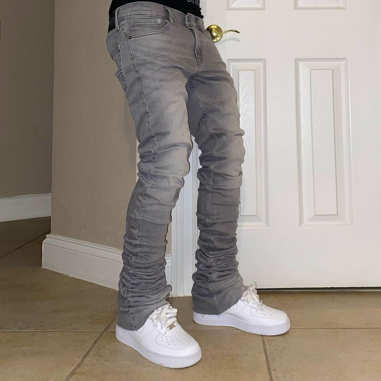 Solid Wash Grey Pants