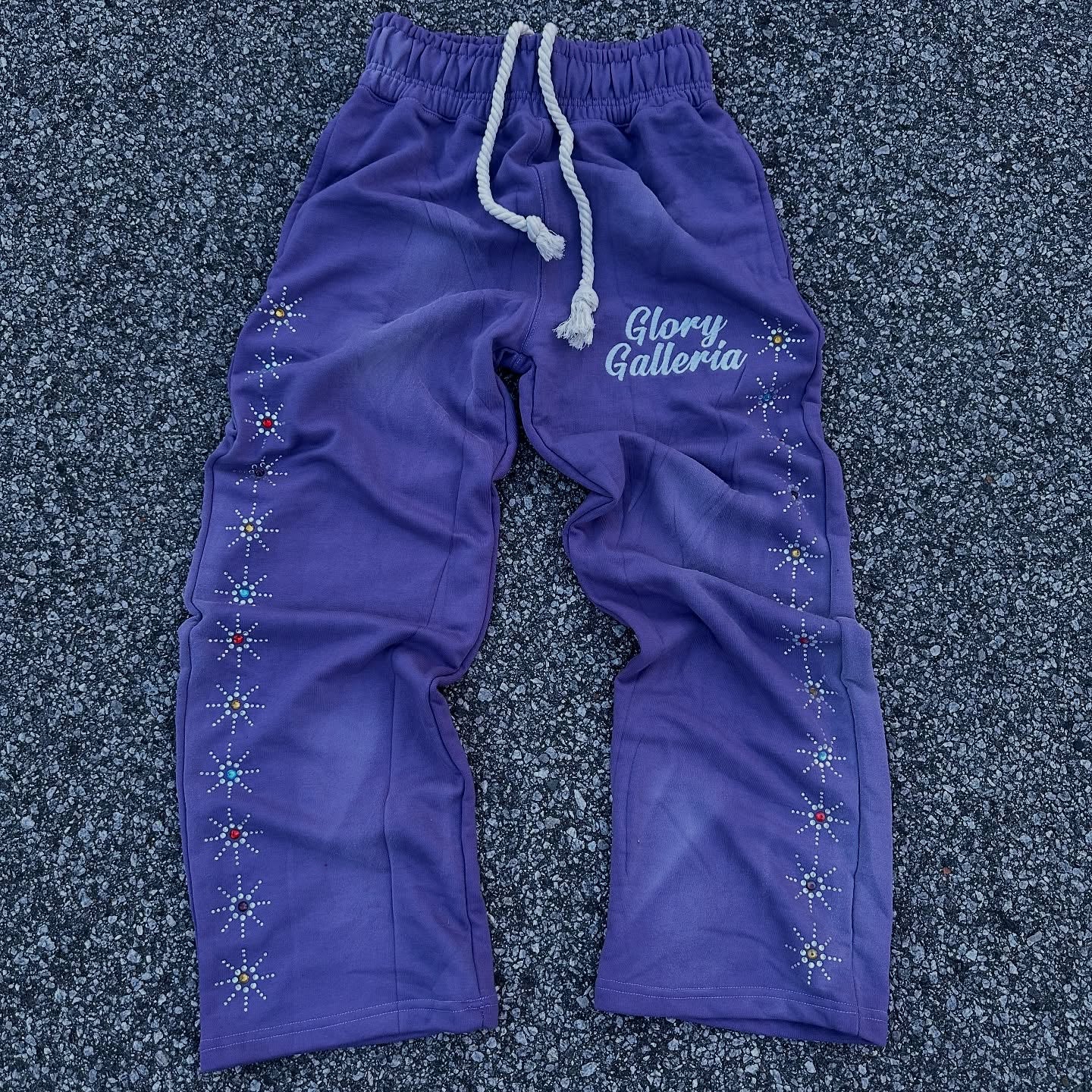 Rhinestone Wide-Leg Pants