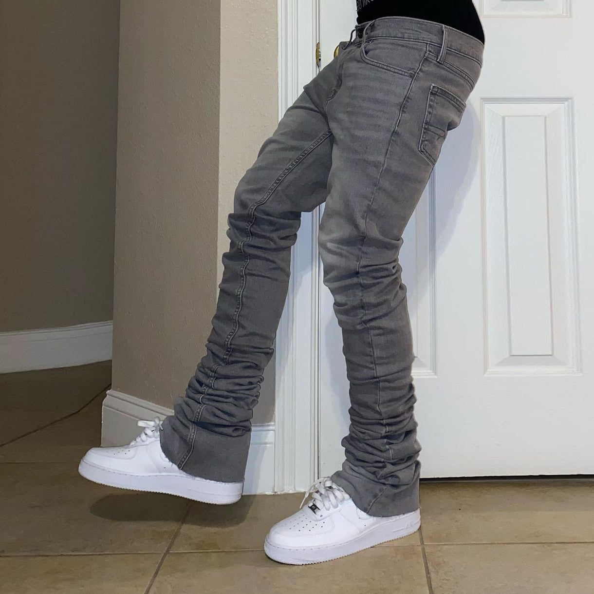 Solid Wash Grey Pants