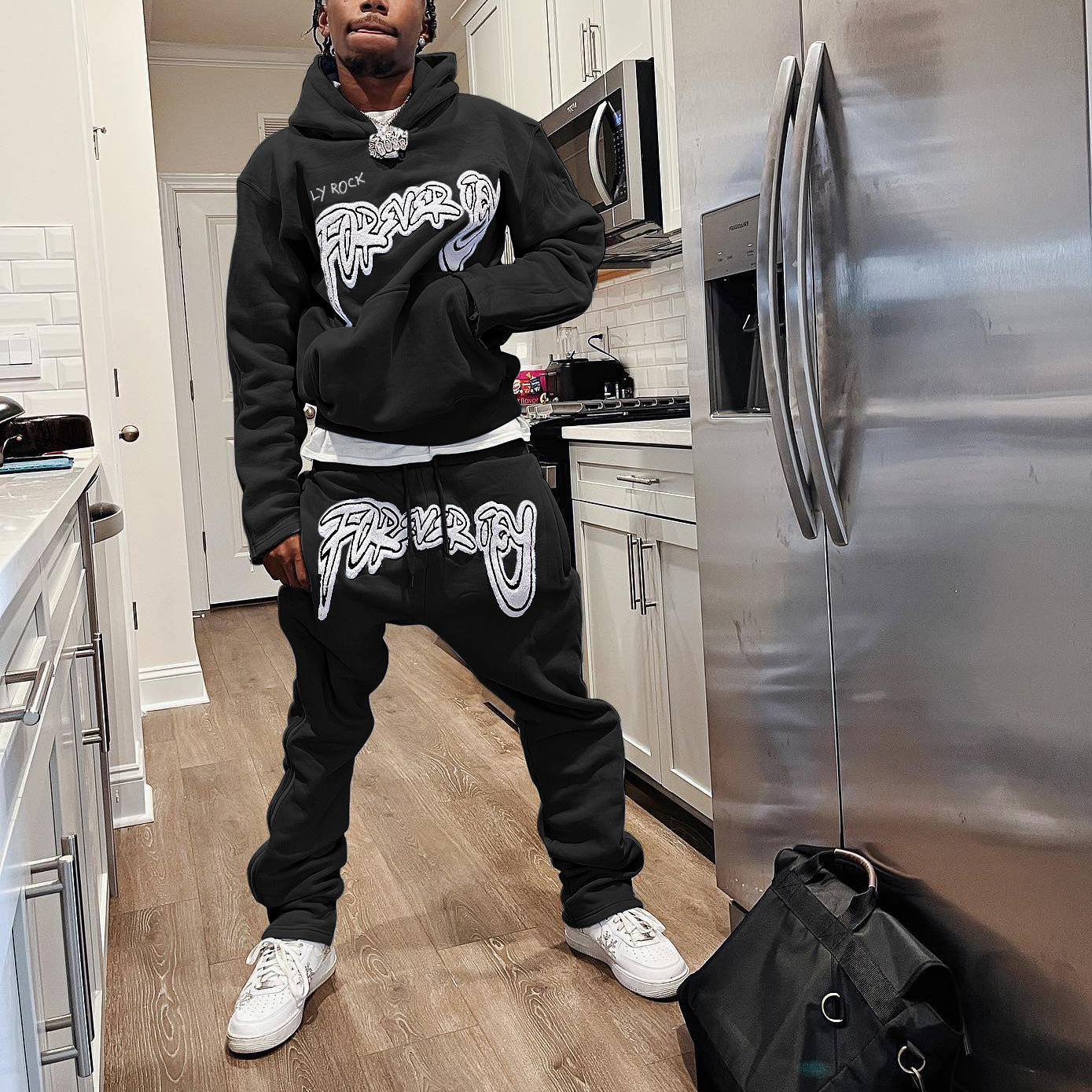 Set Printed Hoodie and Pants